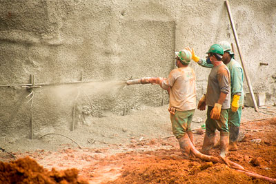 Aplicação de Concreto Projetado